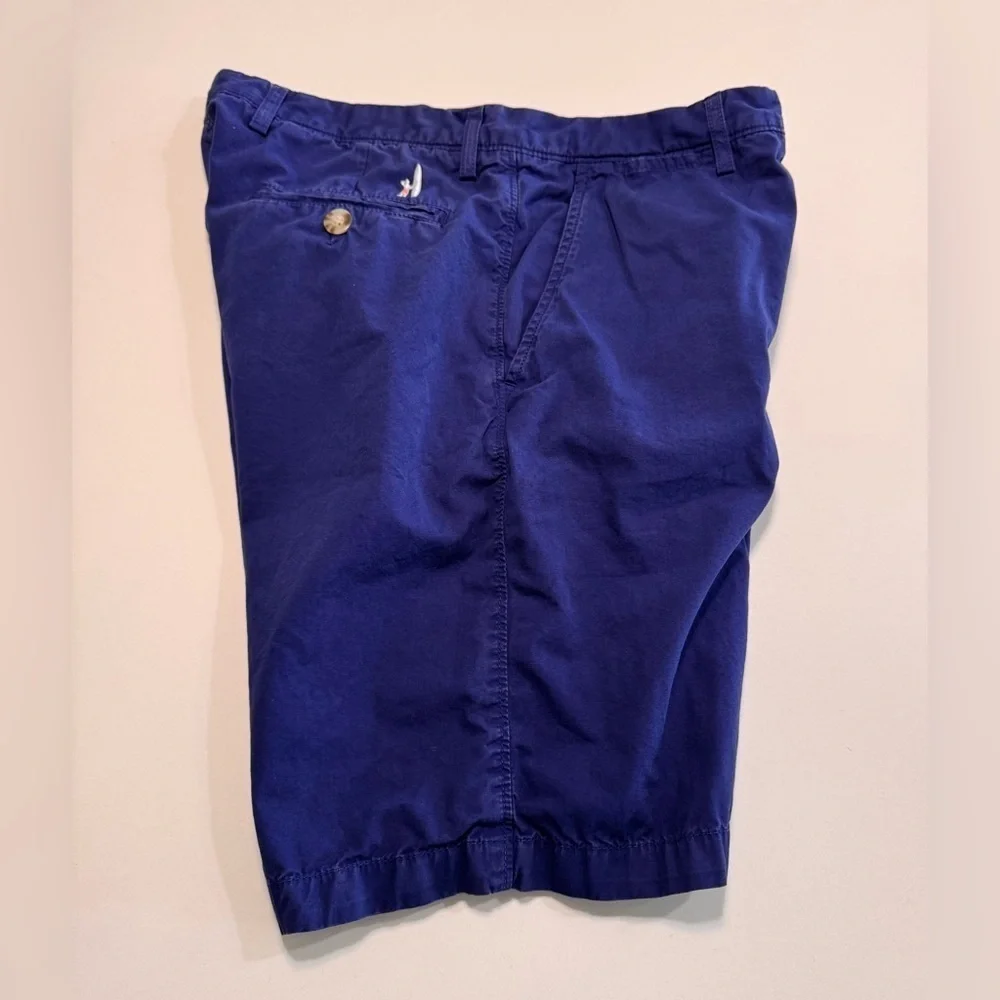 Johnnie O Shorts Mens Size 34X10 Blue Chino Golf 100% Cotton Flat Front Classic